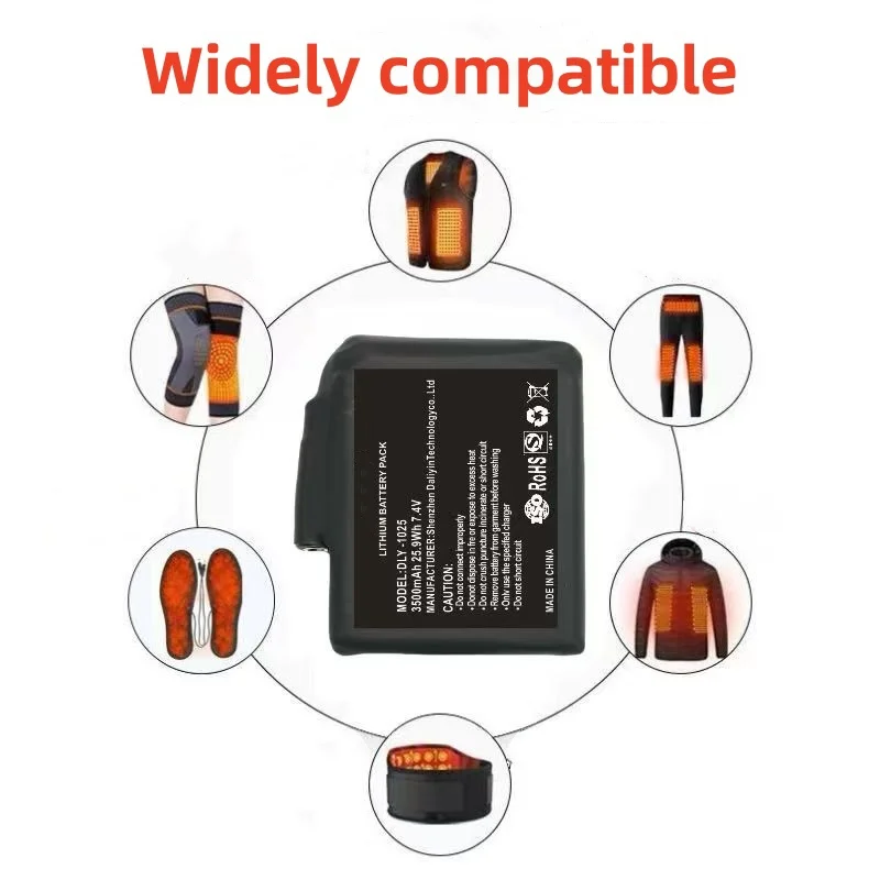 New High-quality7.4 V, 5000mAh - Heated Vest Battery recension och pris