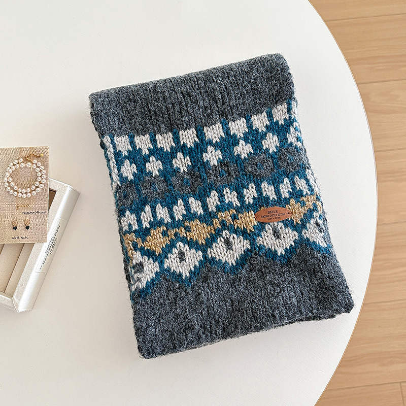 jacquard knitting scarf for wo - Wool Scarf Men recension och pris
