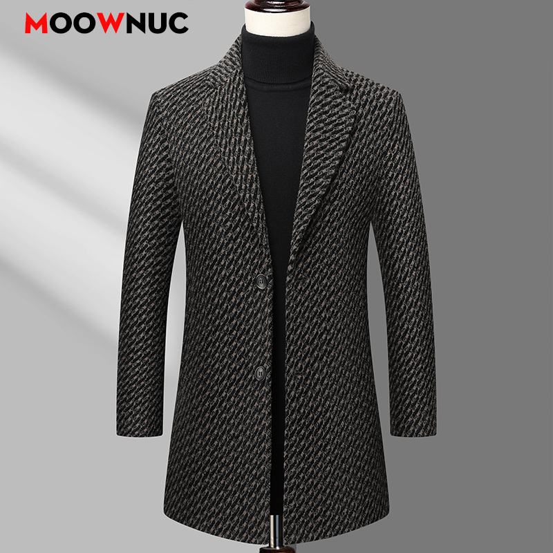 Long Coat Men Mens Wool Jacket - Wool Coat Peacoat recension och pris