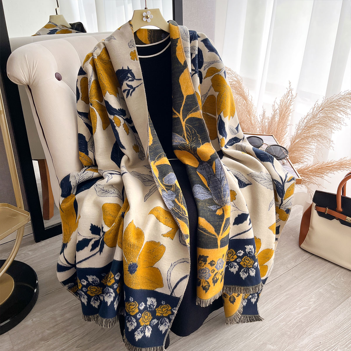 Women Thicken Luxury Winter Pa - Cashmere Pashmina Wrap recension och pris