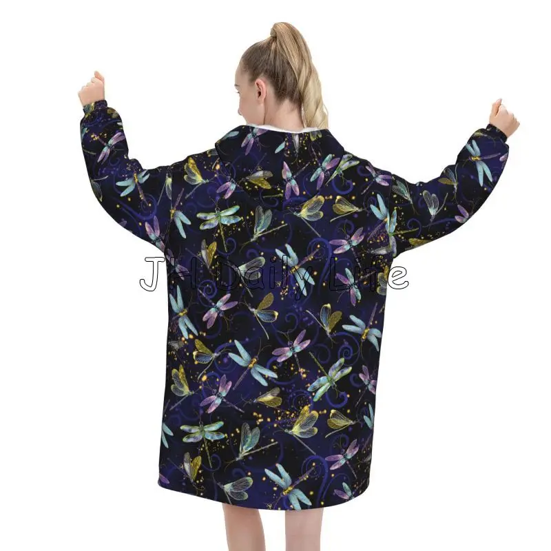 Dragonfly Galaxy Wearable Blan - Sherpa Hoodie Fleece recension och pris