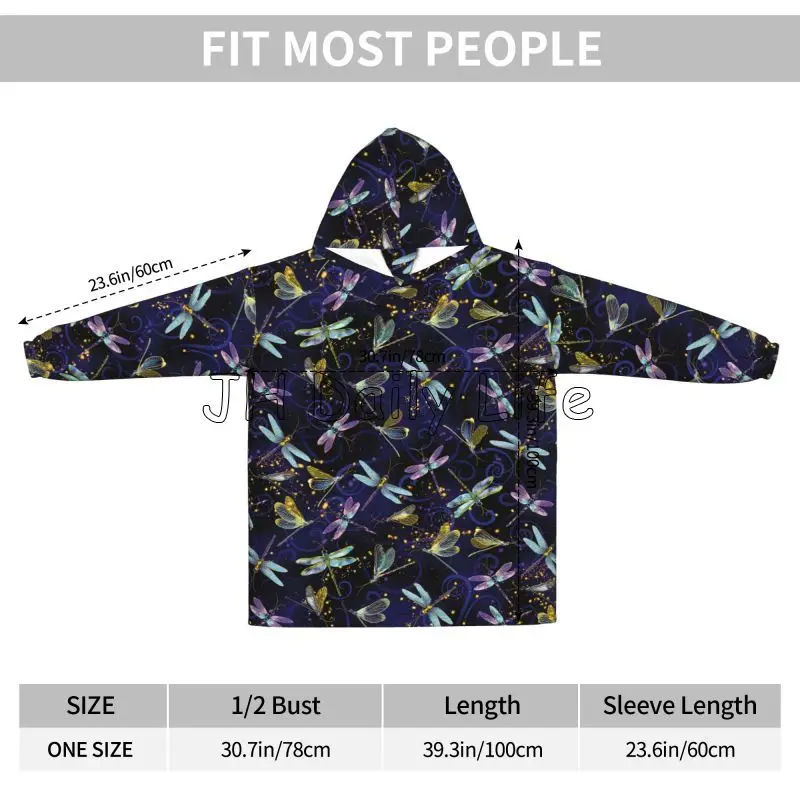 Dragonfly Galaxy Wearable Blan - Sherpa Hoodie Fleece recension och pris