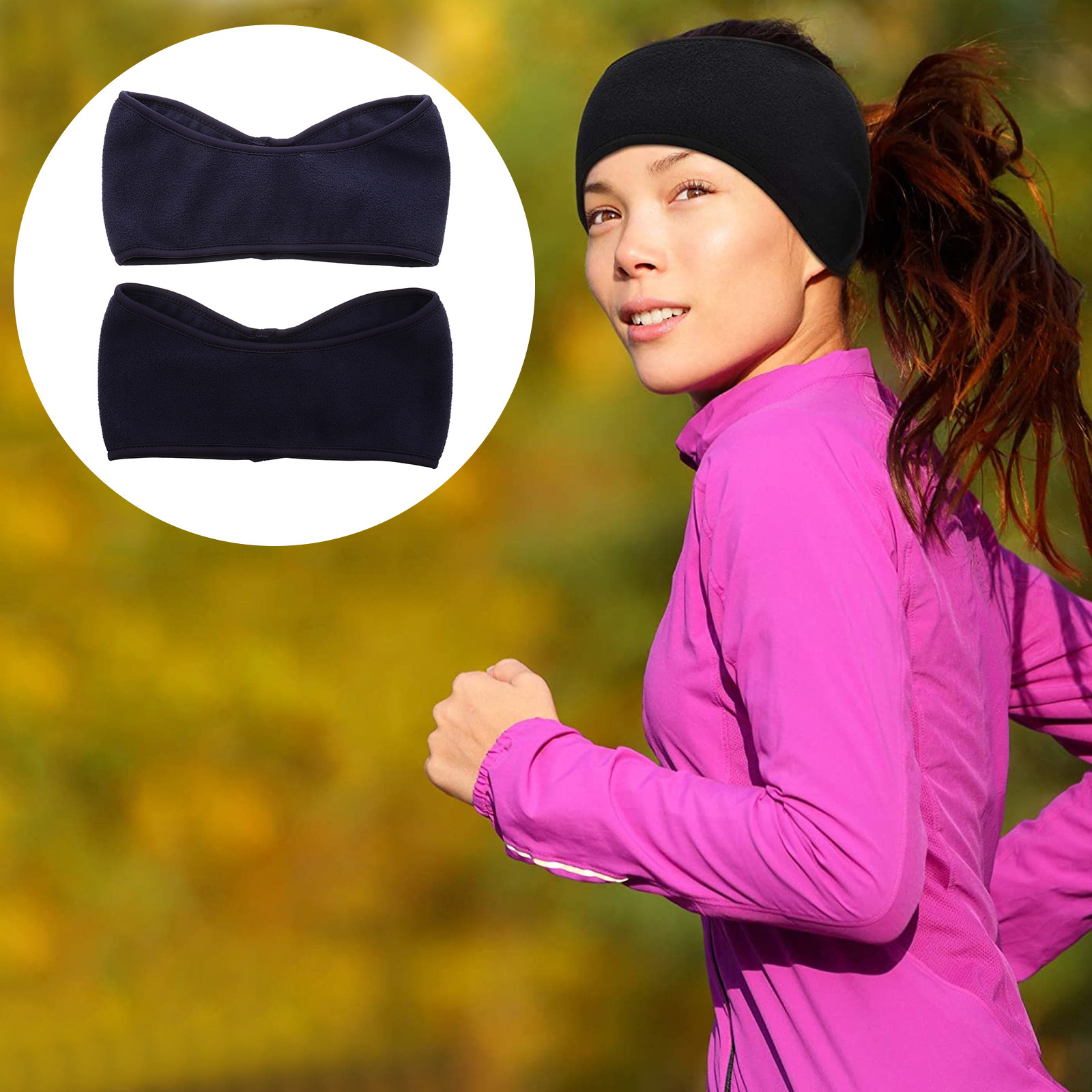 2Pcs Warm Windproof Headband P - Fleece Ear Warmer Band recension och pris
