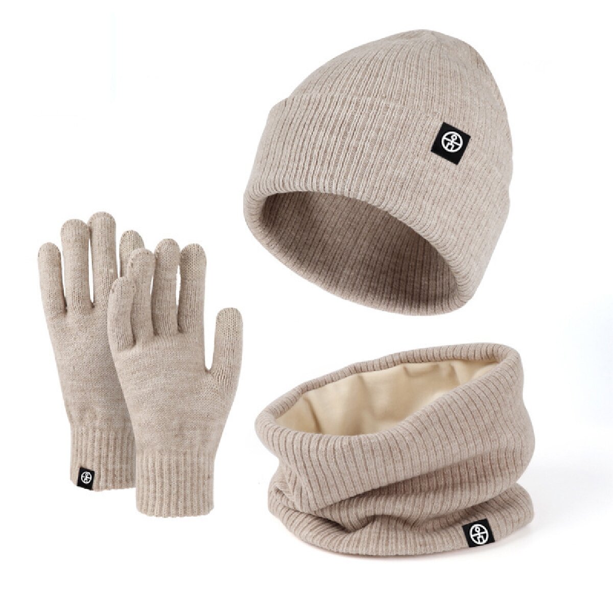 3pcs Winter Beanie Hat Gloves  - Wool Scarf Men recension och pris