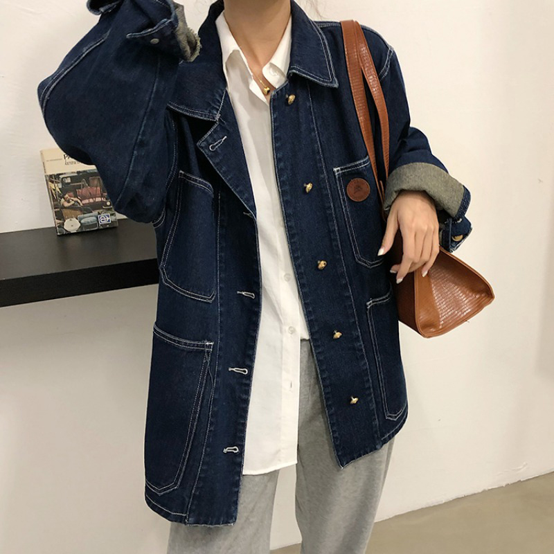 Dark Blue Denim Jacket Women S - Down Jacket Packable recension och pris