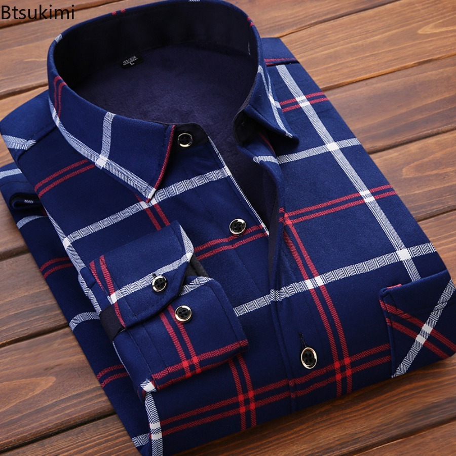 Flannel Men Shirt 2026 Autumn  - Flannel Shirt Lined recension och pris