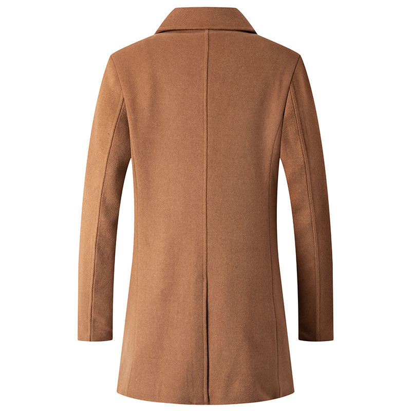 Double Breasted Coat Men Peaco - Wool Coat Peacoat recension och pris