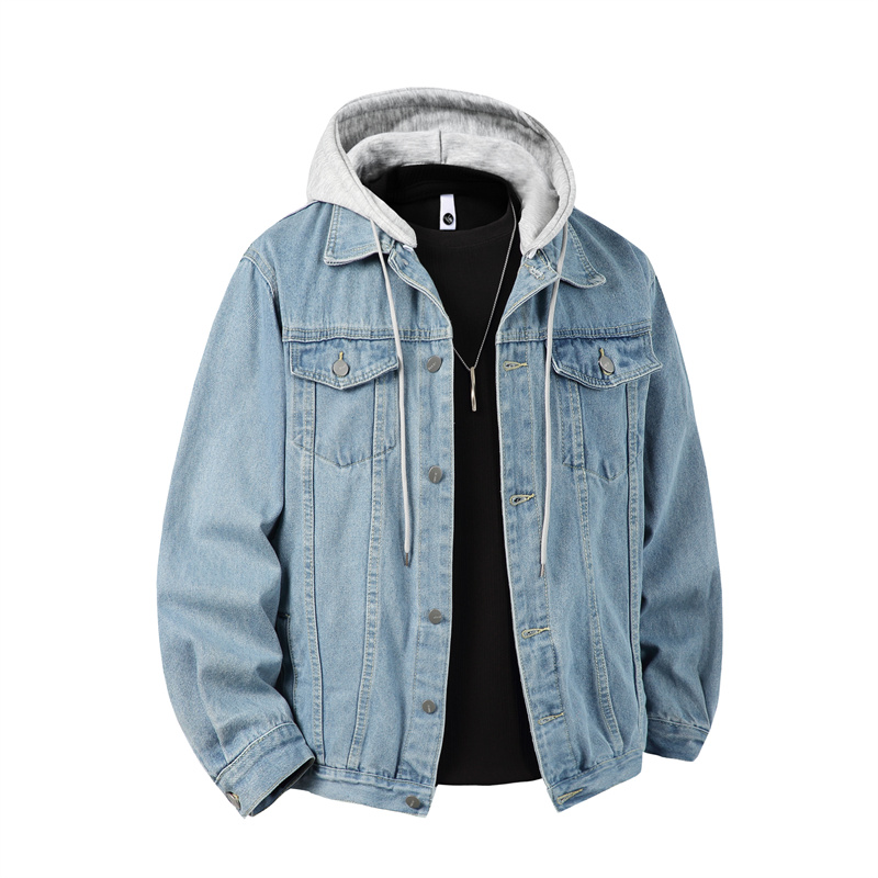 Men Hooded Denim Jacket Men St - Down Jacket Packable recension och pris