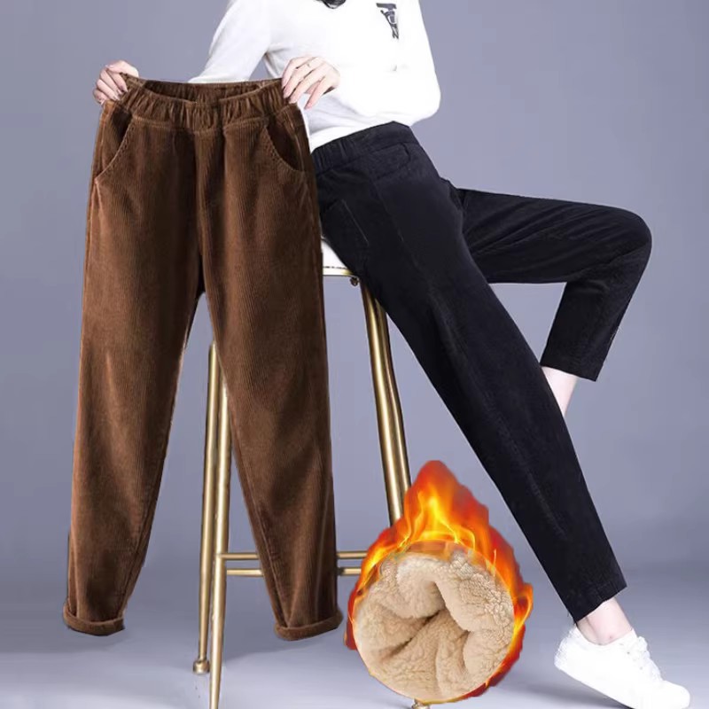 1pcs Women Autumn Winter Plush - Corduroy Pant Warm recension och pris