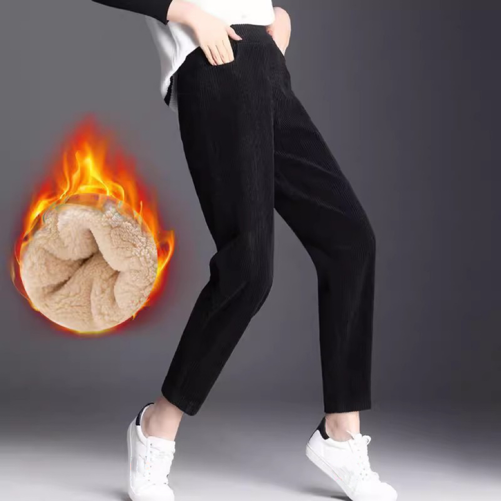 1pcs Women Autumn Winter Plush - Corduroy Pant Warm recension och pris